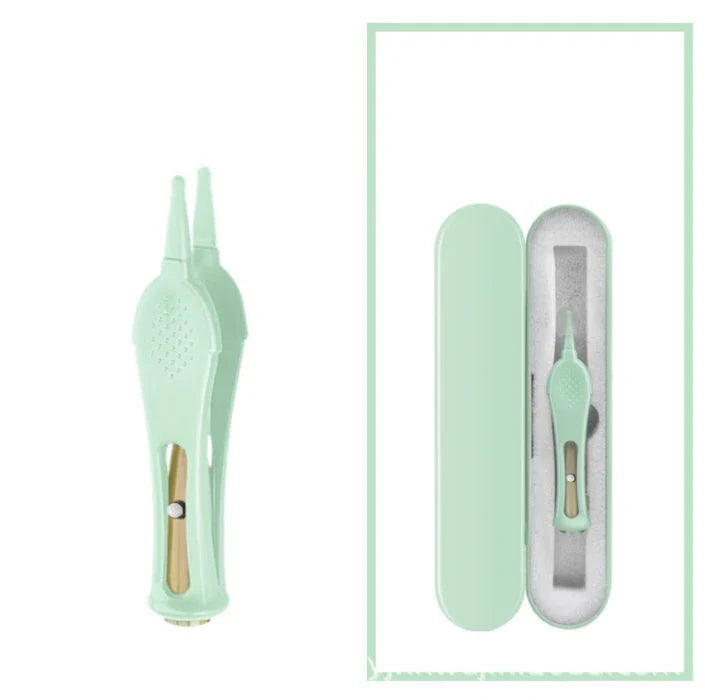 Children's rechargeable luminous ear pick in green and purple