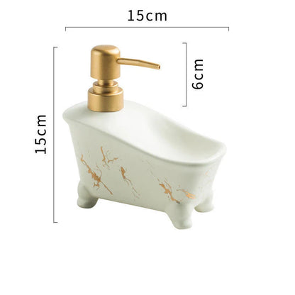 Ceramic hand sanitizer shower gel dispenser with marble pattern design