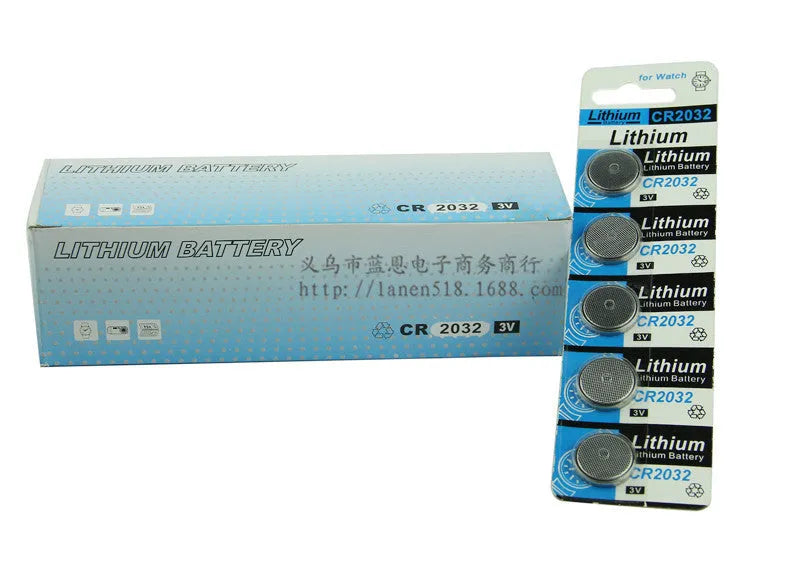 CR2032 lithium button battery pack of 5 capsules for weight scales and remote controls