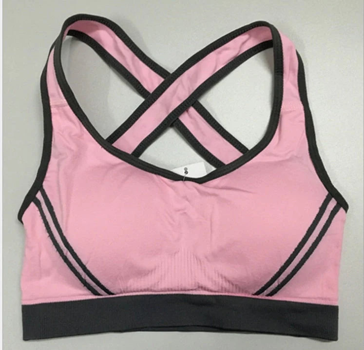 Women's athletic vest padded tank top for gym and yoga in various colours