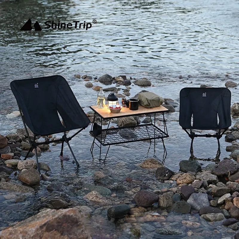 Lightweight aluminium alloy foldable outdoor moon chair in Army Green Oxford cloth