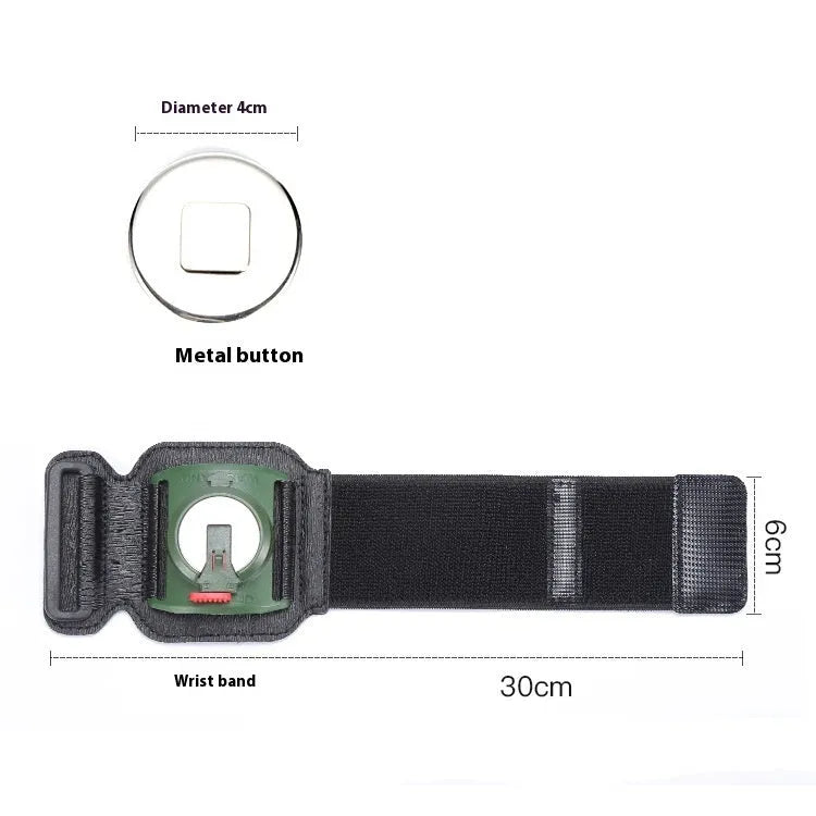 Black unisex mobile phone arm bag with adjustable strap for delivery driving and sports activities