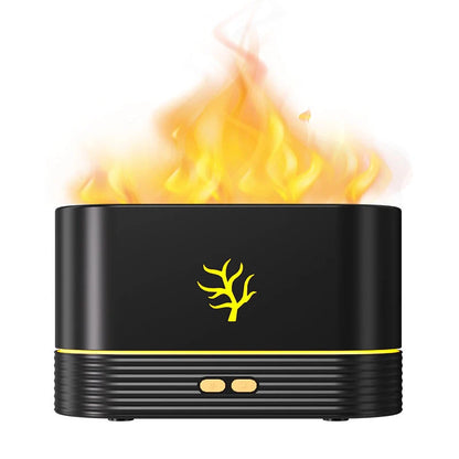 Ultrasonic Flame Aroma Diffuser with LED mood lighting and essential oil mist