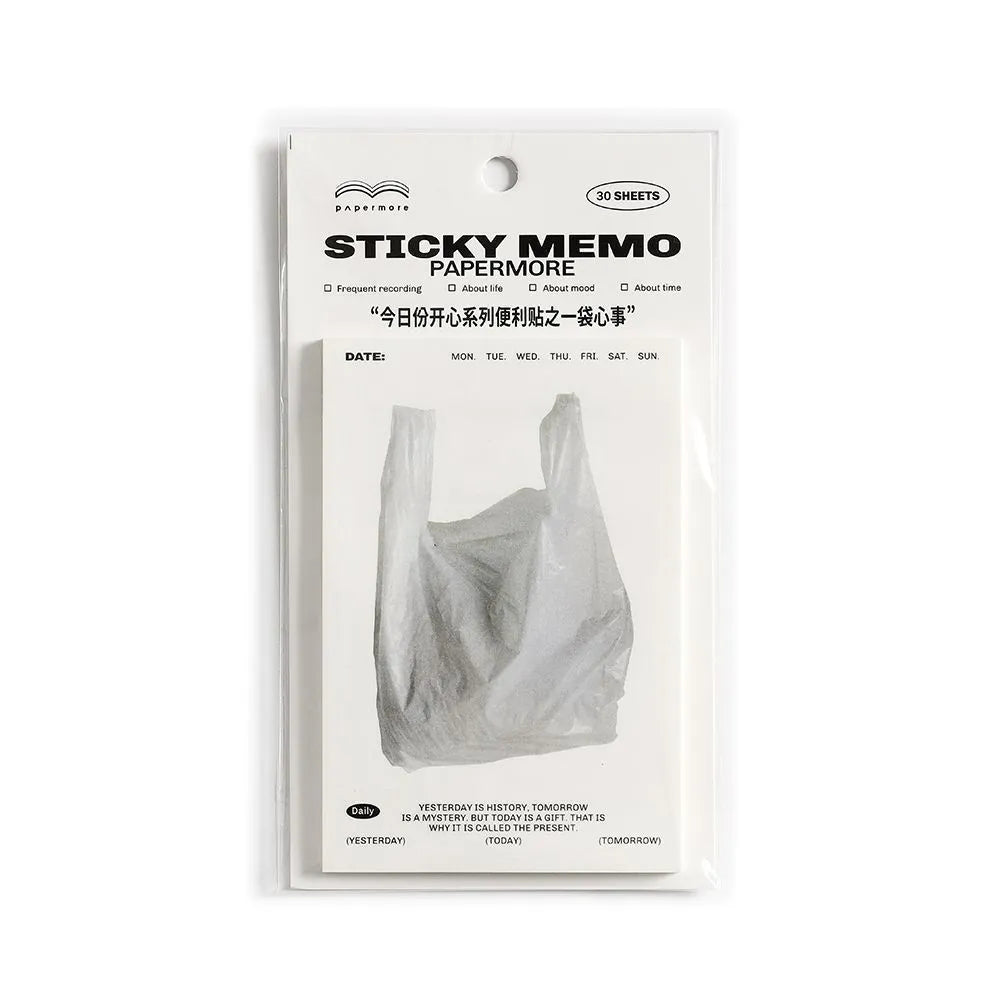 Today's Happy Series non-adhesive message sticky notes notepad in one of four colour options.