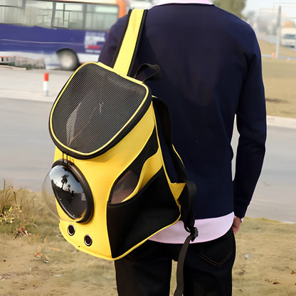 Blue Cat&Dog Astronaut Capsule Backpack, 35x36x27cm pet carrier with transparent window for secure travel
