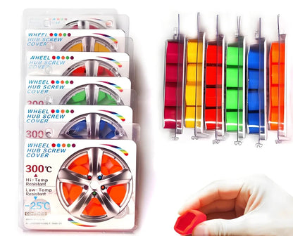 Green silica gel hub screw caps fitting 19mm car wheel bolts, 6.5 x 4 x 1.5 cm size, 20 sets for rust protection