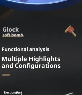 Automatic loading throwing shell Glock soft elastic replica toy gun in black colour