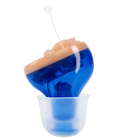 Black left ear ABS hearing aid, 3cm compact design with 15dB noise reduction for clear audio