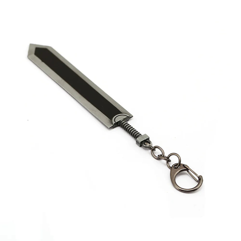 Sword Wind Legend black zinc alloy keychain pendant measuring 2.0x12 cm on a plain background