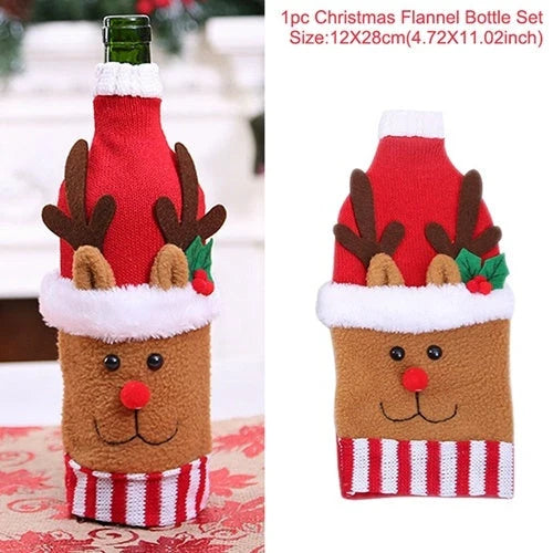 Festive Christmas wine bottle socks in vibrant holiday designs