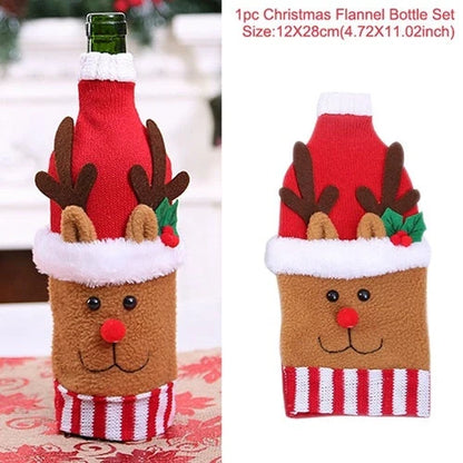 Festive Christmas wine bottle socks in vibrant holiday designs
