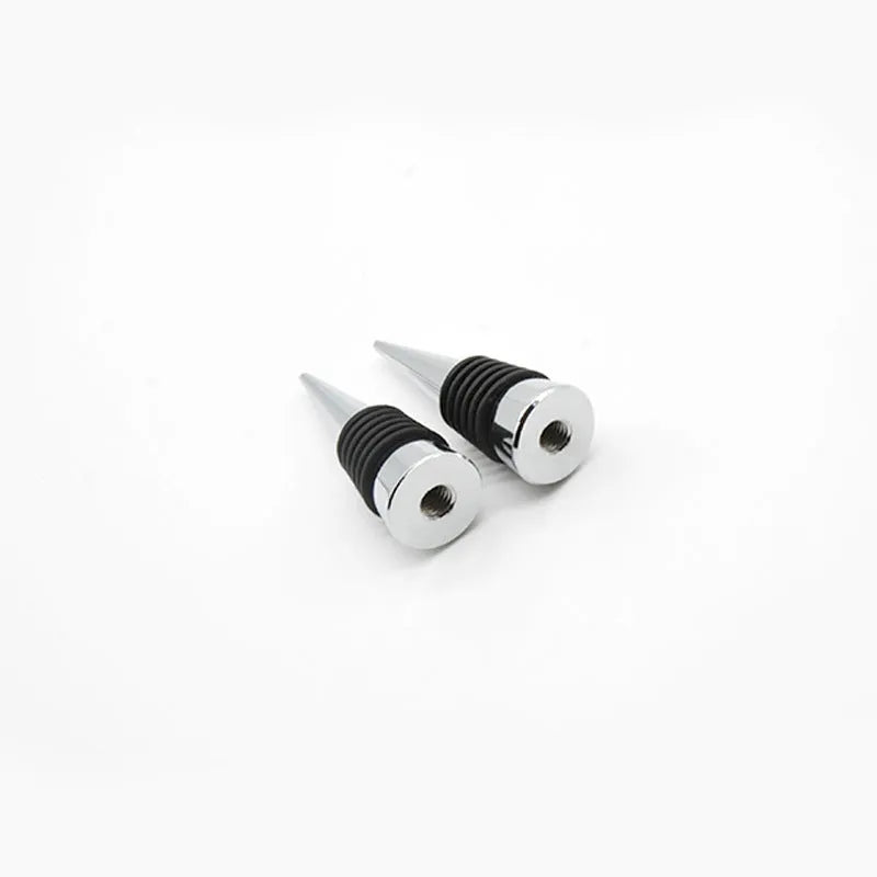 Silver zinc alloy wine bottle stopper with silicone seal for M8 M10 threaded bottles