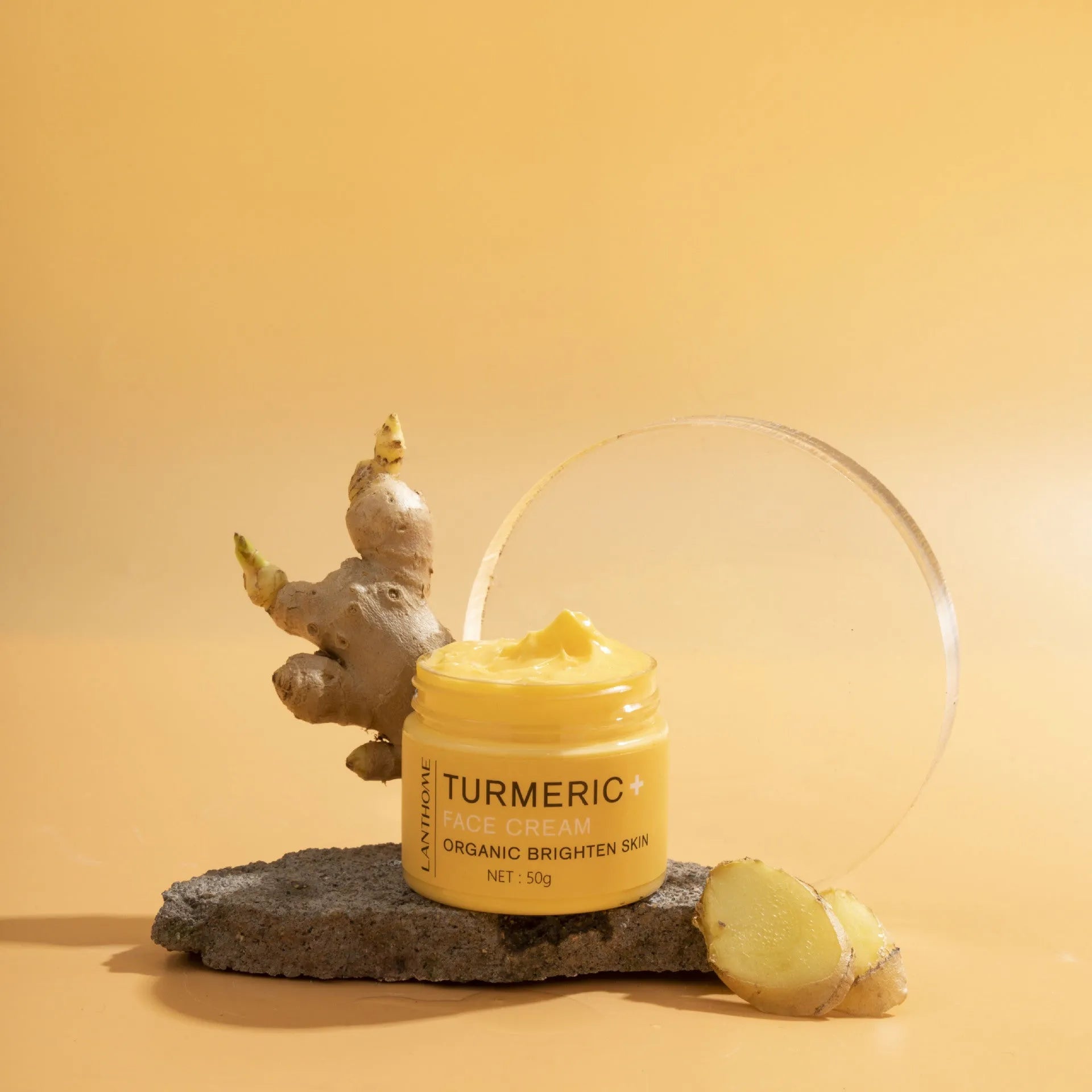Turmeric essential oil skincare set with cream and oil for brightening and hydration