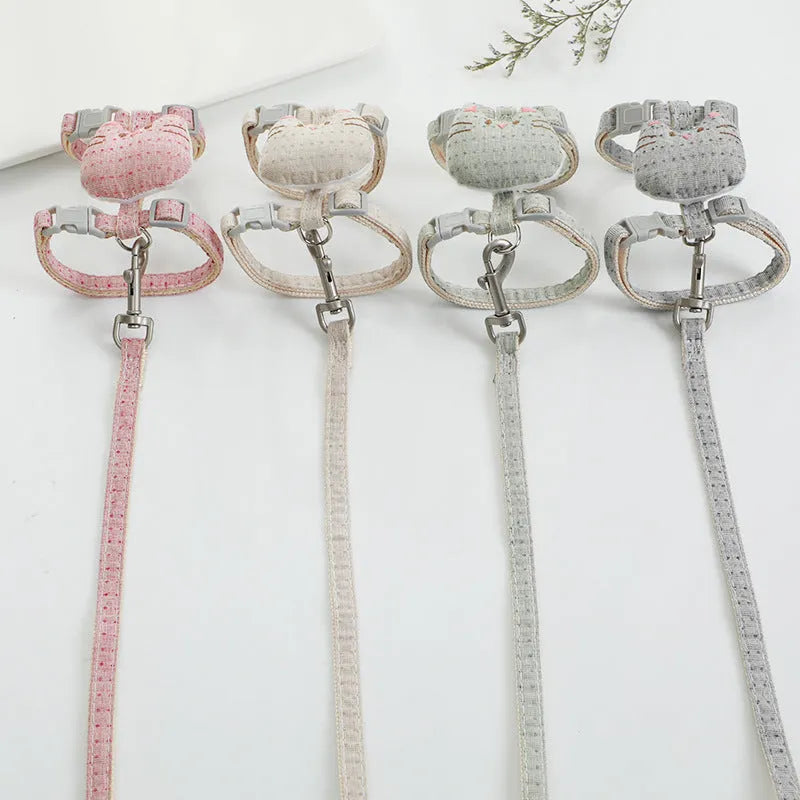 T-shaped cloth cat pulling rope in pink beige grey or cyan colours for cats under 8kg