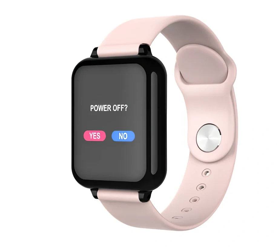 B57 smart sports watch in black with 1.3 inch IPS screen, M/L strap for 150-200mm wrists, health monitoring features