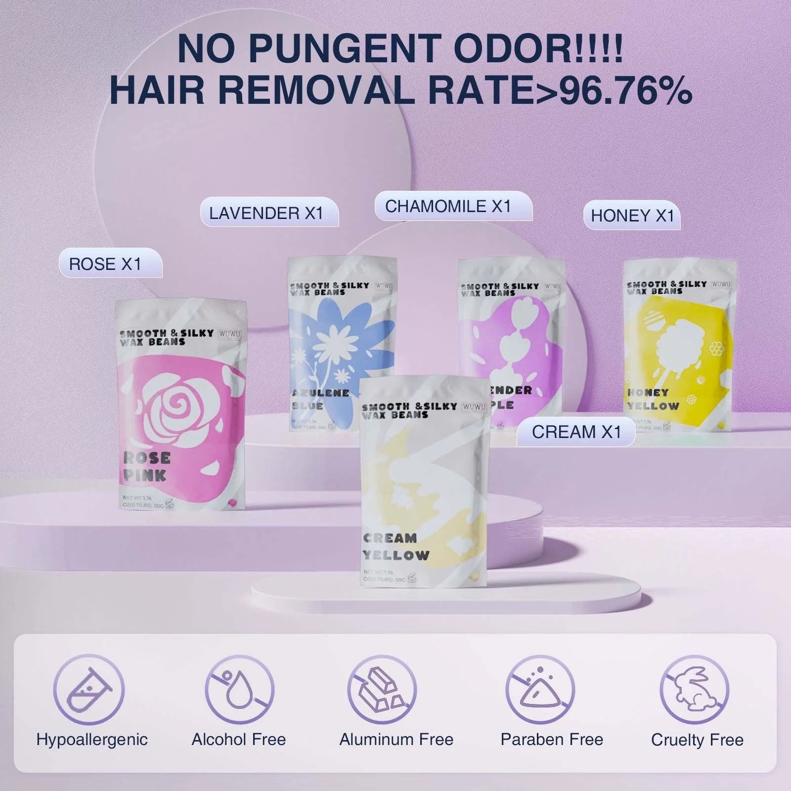 WUWUVISTA 23-piece waxing kit for at-home hair removal with wax warmer, beans, and skin care products