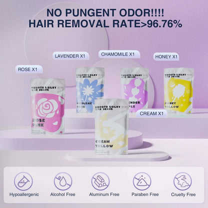 WUWUVISTA 23-piece waxing kit for at-home hair removal with wax warmer, beans, and skin care products