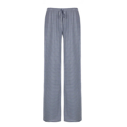 Women's striped print trousers with lace-up detail and wide-leg design in various colours