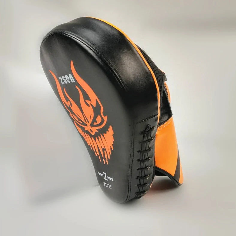 Orange boxing training hand target measuring 25cm diameter with reinforced stitching