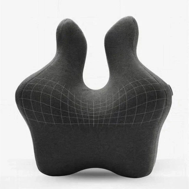 Bamboo charcoal memory foam lumbar support cushion in dark grey