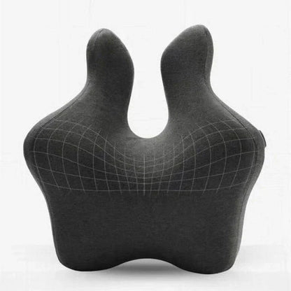 Bamboo charcoal memory foam lumbar support cushion in dark grey