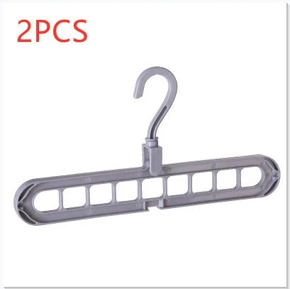 9-hole clothes hanger organizer in white, green, gray, and pink options