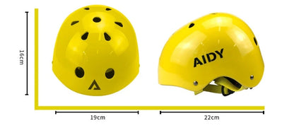 Children's roller skating protective helmet in blue, black, and yellow