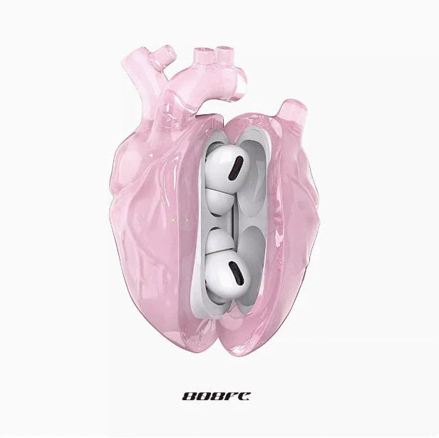 AirPods protective case showing charging port access and colour options