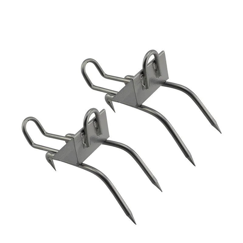 Tree climbing artifact non-slip feet in 304 stainless steel with sharp claws and fastening straps