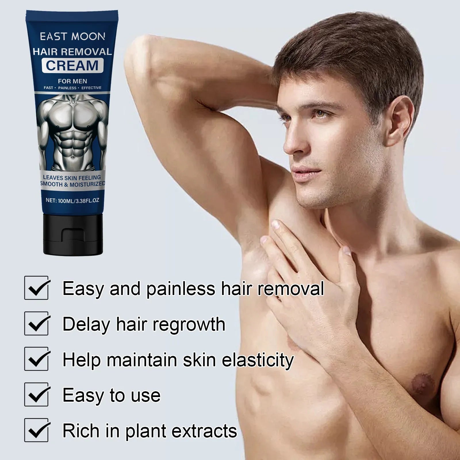 100ml men's hair removal cream container for beard, armpit, hand and leg application