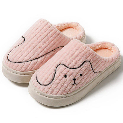 Cozy cat-themed slippers with plush uppers and non-slip rubber soles, available in a variety of vibrant colors