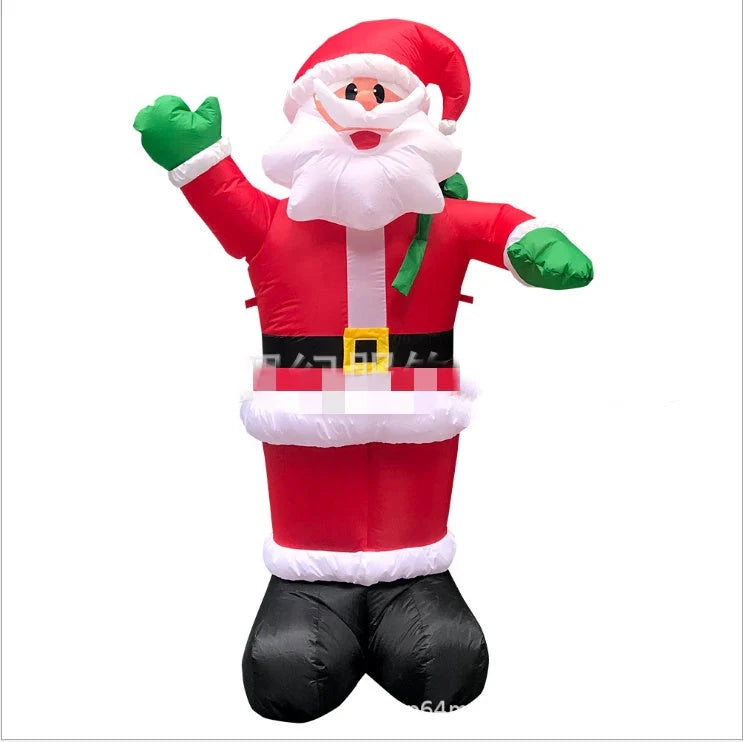 Giant inflatable Santa Claus and Snowman archway with LED lights for Christmas decoration