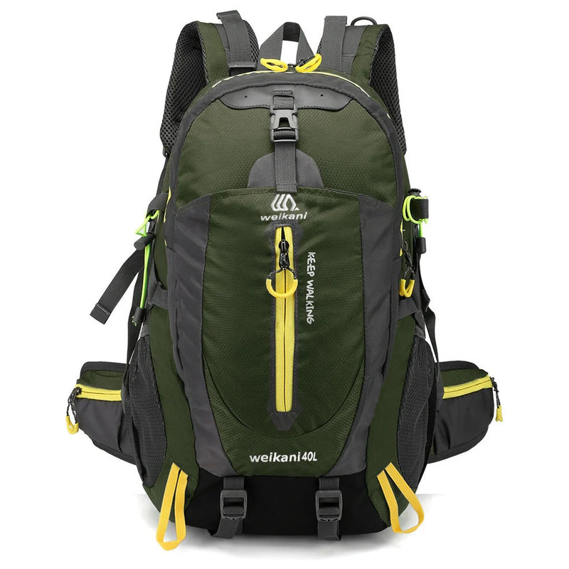 40L hiking backpack with adjustable chest strap and multiple compartments for organised outdoor gear storage during cross-country adventures