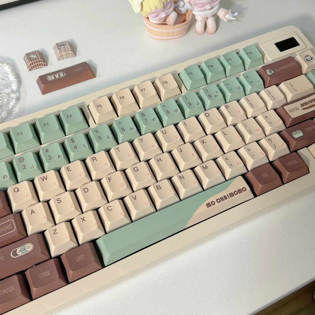 Craft Key CAP plastic keycap set in Matcha Theme colour, showing five-sided sublimation printing.