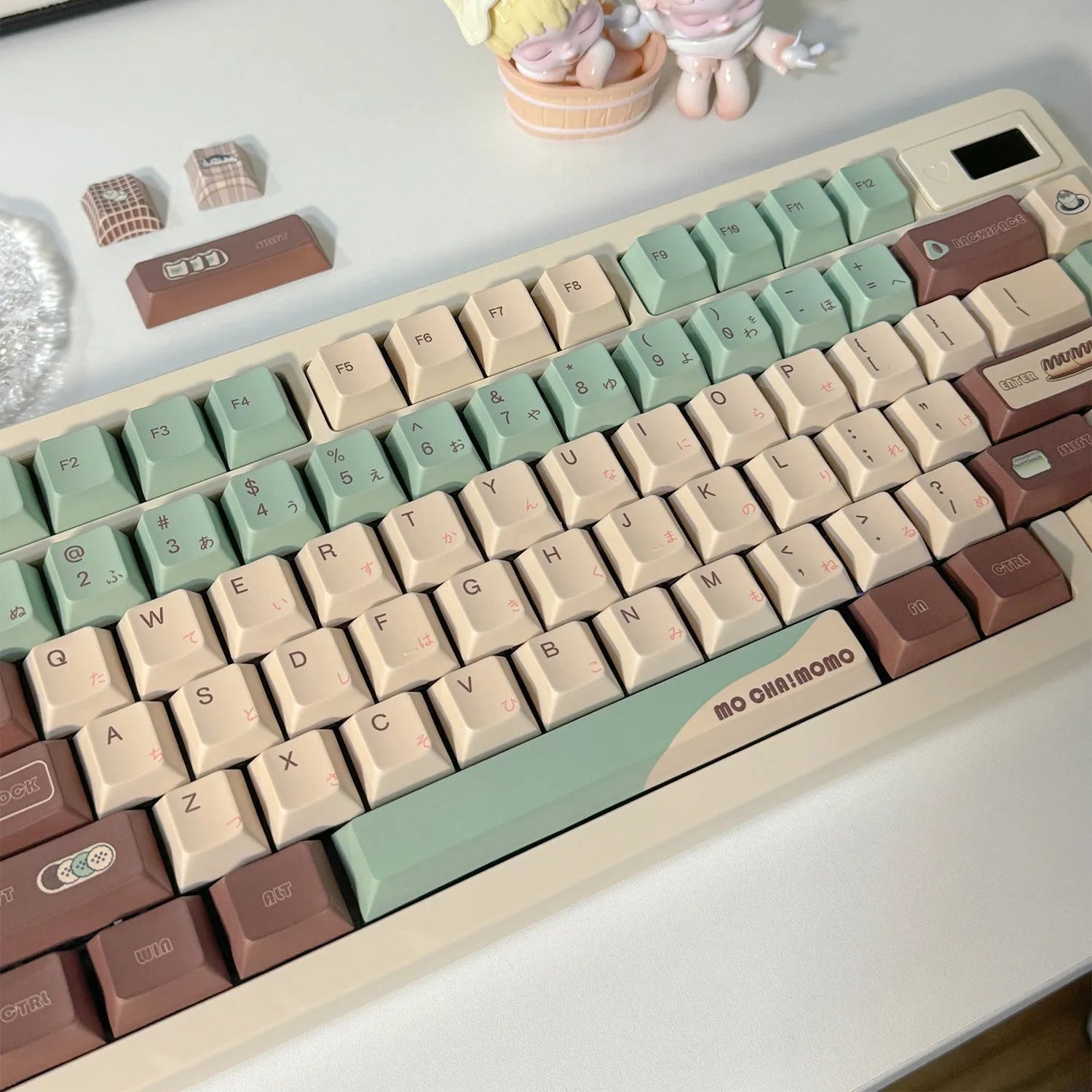 Craft Key CAP plastic keycap set in Matcha Theme colour, showing five-sided sublimation printing.
