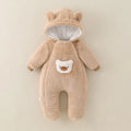 Class A thickened baby jumpsuit in milky white with zip closure, suitable for 66-100cm height