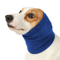 Blue or grey polyester headband scarf for dogs available in small, medium, and large sizes