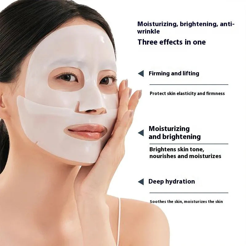 A single collagen facial sheet mask with 28ml serum for anti-wrinkle and moisturising care.