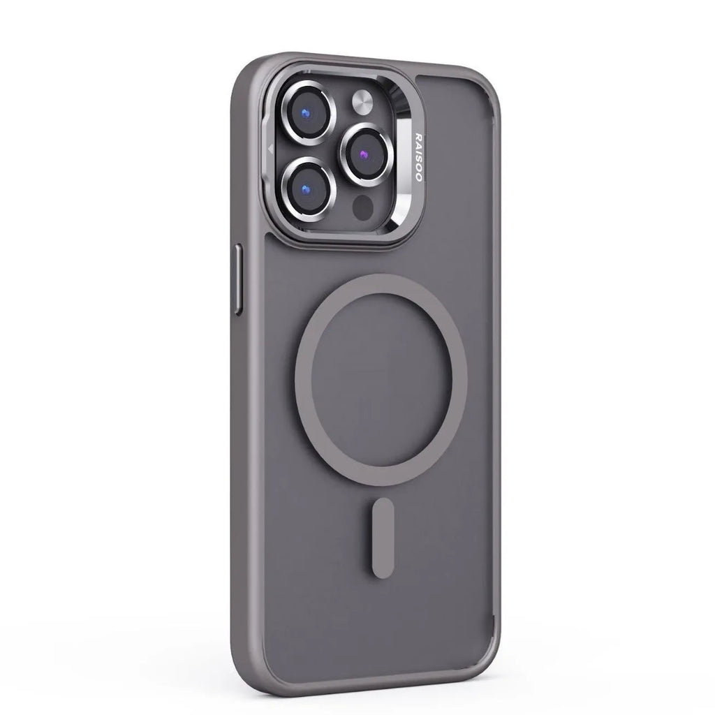 Frosted TPU magnetic phone case with built-in kickstand for iPhone 15 and 14 series