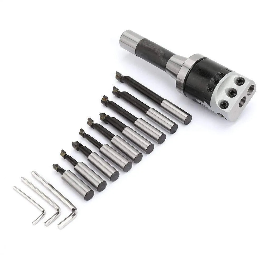 R8 shank inch boring head set 9-piece high speed steel boring bar kit for milling machines