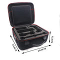 Black EVA hard case game console accessory storage bag shown with two size options.