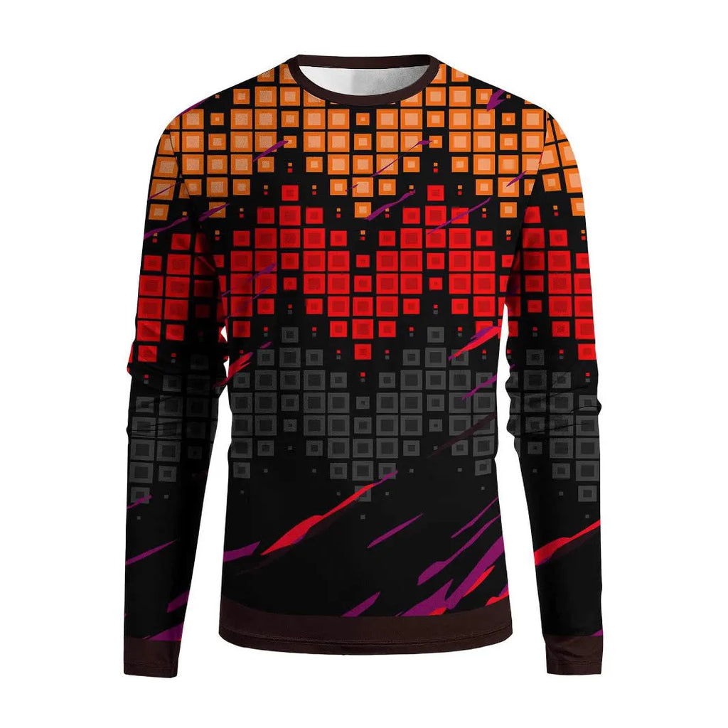 Men's milk silk long sleeve pullover shirt in round neck design showing multiple colour options