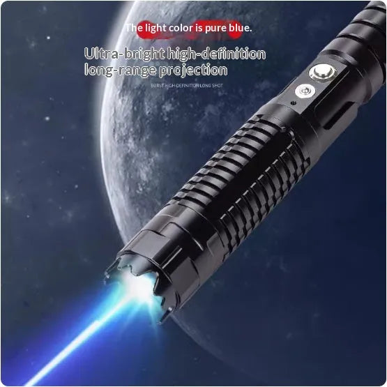 High-power blue laser flashlight for outdoor long-distance shooting with ignition bracket