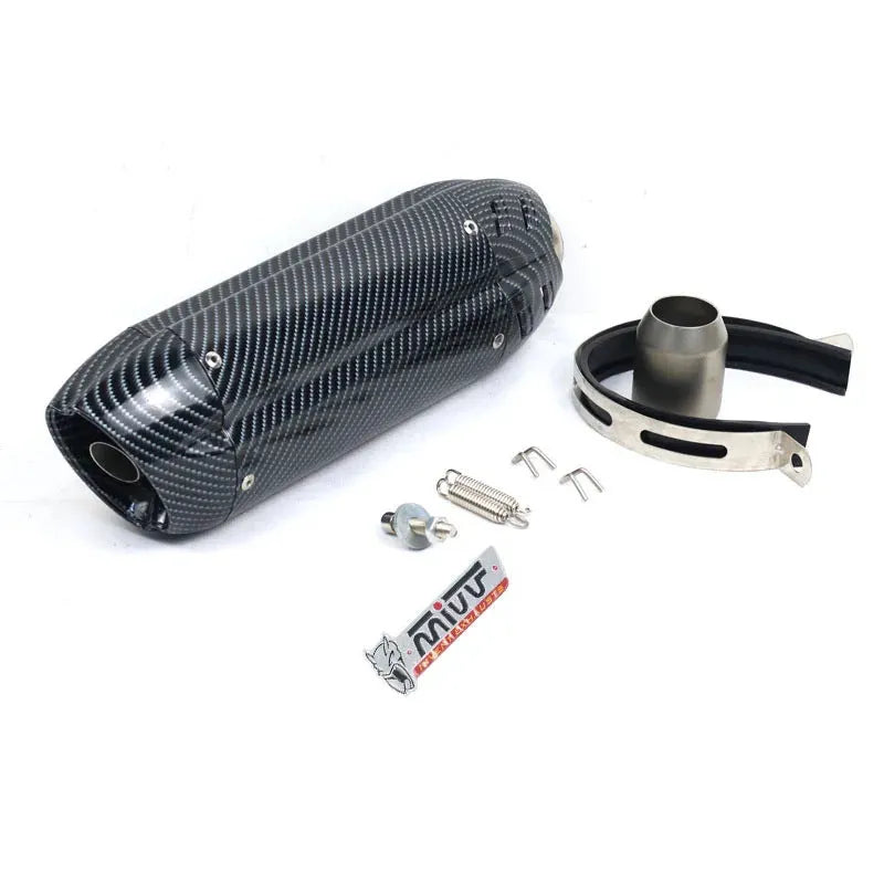Stainless steel motorcycle exhaust pipe modification with hexagonal design and muffler