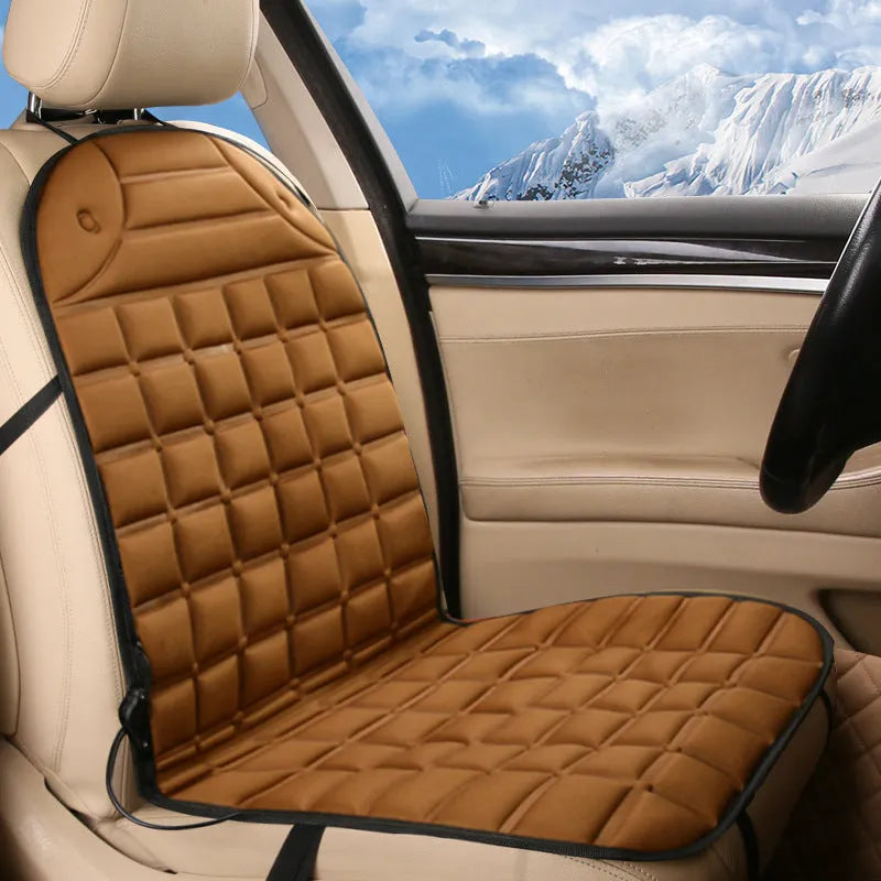 12V car heated seat cushion in black, size 55x46x48cm, with power line and fuse