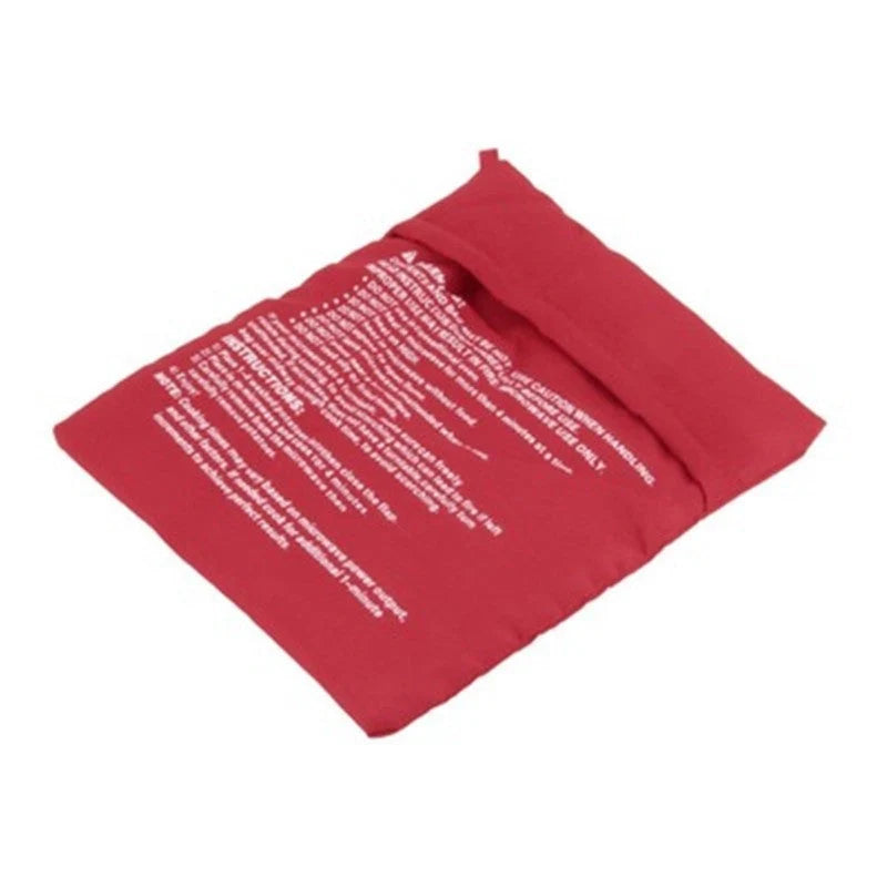 Red microwave cooker bag for quick and easy potato cooking