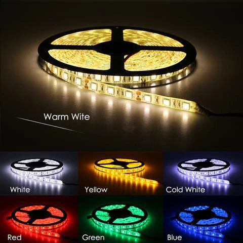 Waterproof LED light strip with 60 high-brightness beads, flexible and durable for any space