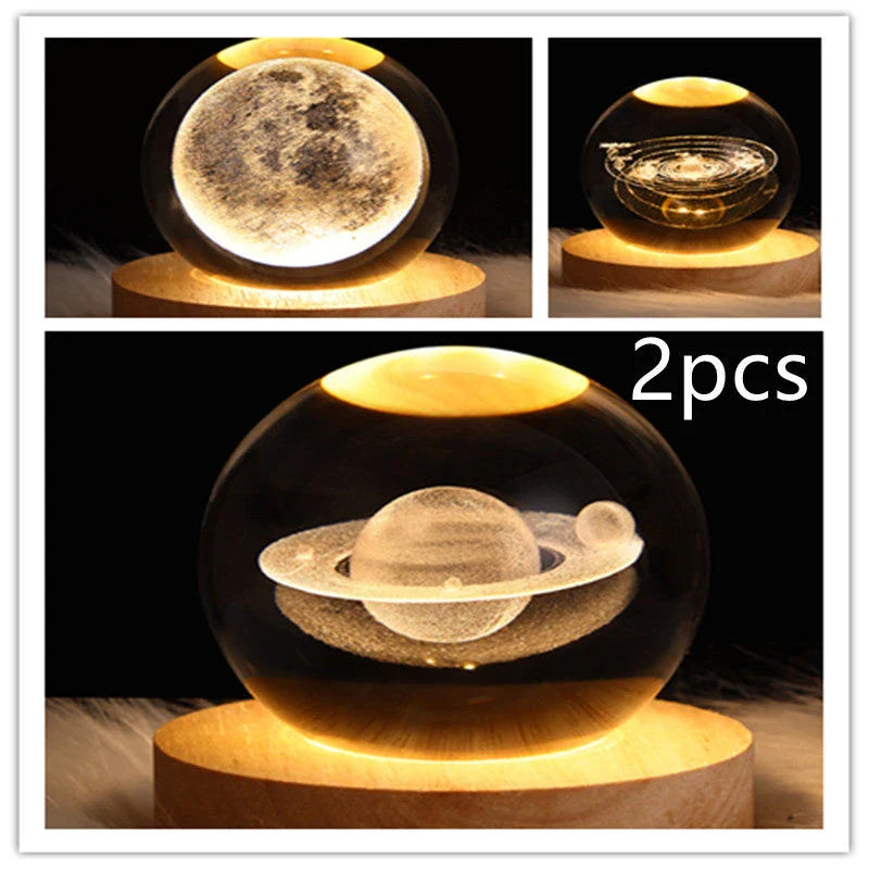 Magical Galaxy Crystal Ball Lamp with captivating 3D celestial lighting effects