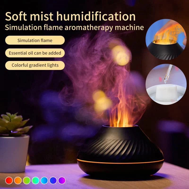Volcanic Flame Aroma Diffuser with 7 colour LED options and 130ml capacity