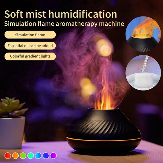 Volcanic Flame Aroma Diffuser with 7 colour LED options and 130ml capacity